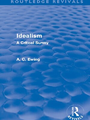 cover image of Idealism (Routledge Revivals)